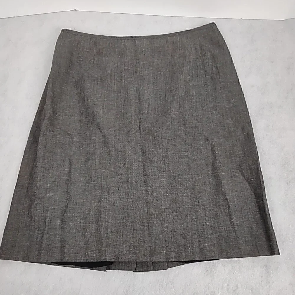 Gray Linen Polyester Blend Skirt Size 10P
